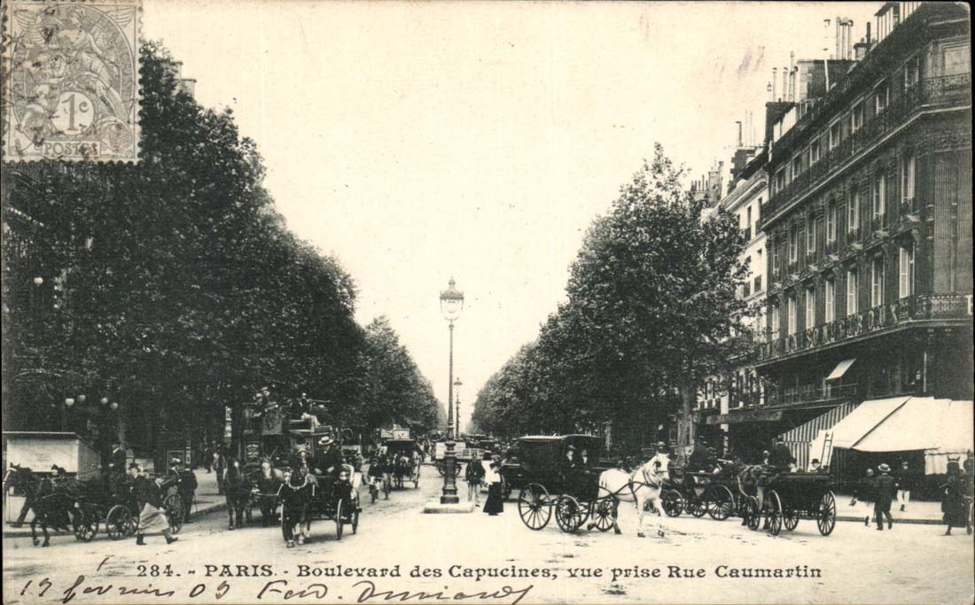 Paris CPA Boulevard of the Nasturtiums seen from street of CAumartin