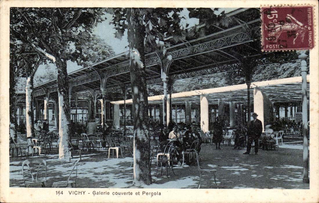 Vichy CPA covered Gallery and Pergola