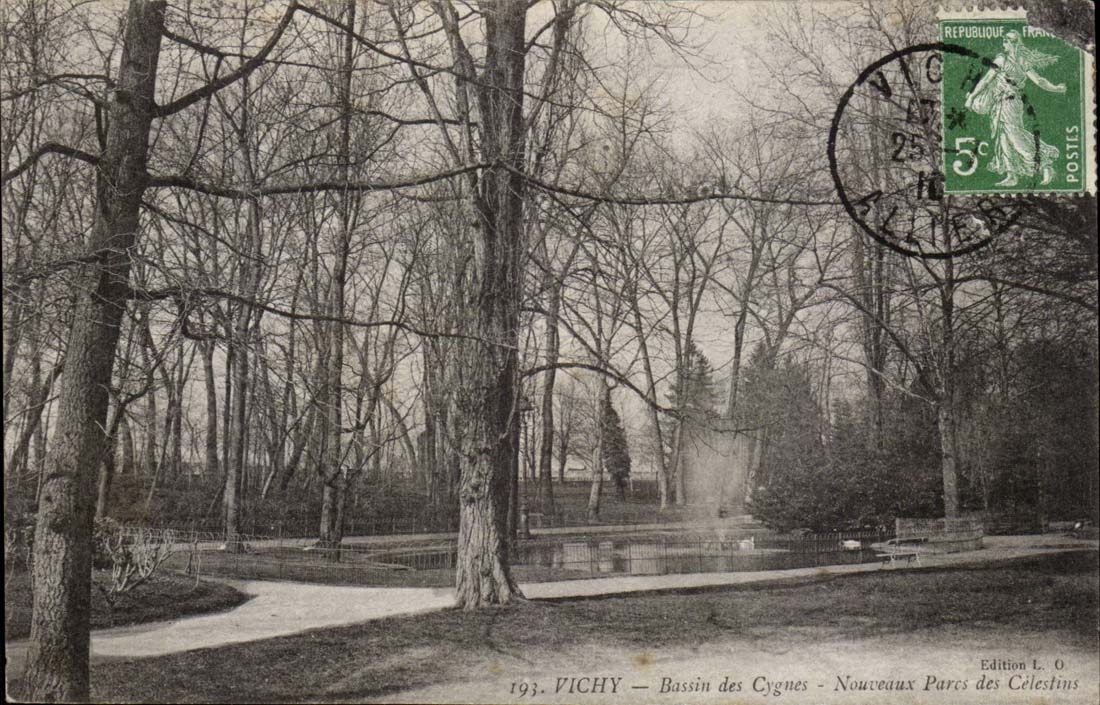 Vichy CPA Basin of the swans New parks of CElestins