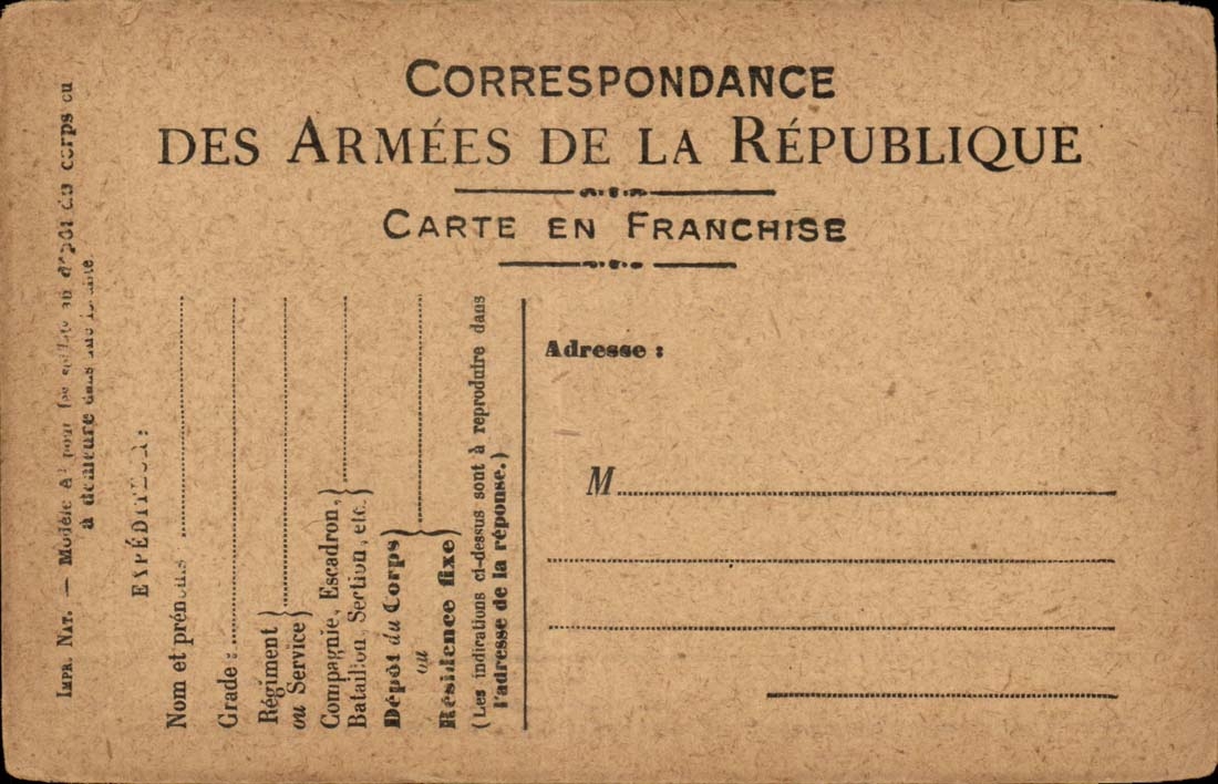 Chart of New correspondence (militaria)