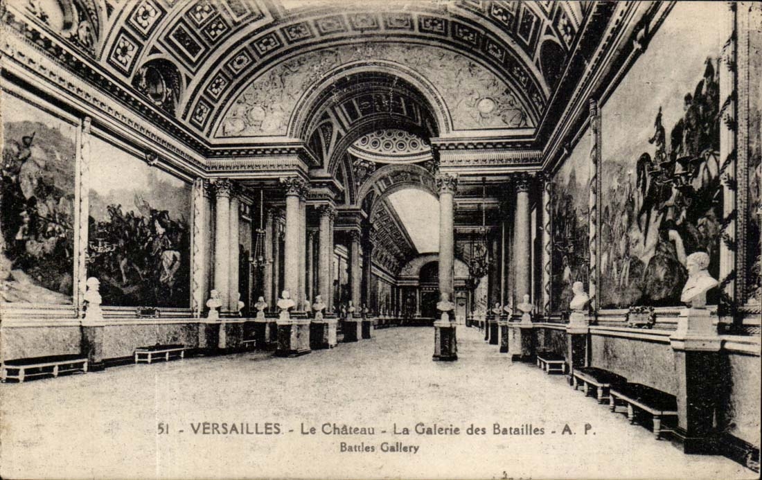 Versailles CPA the castle the gallery of the Battles