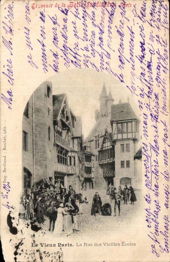 The old man Paris CPA the street of the old schools