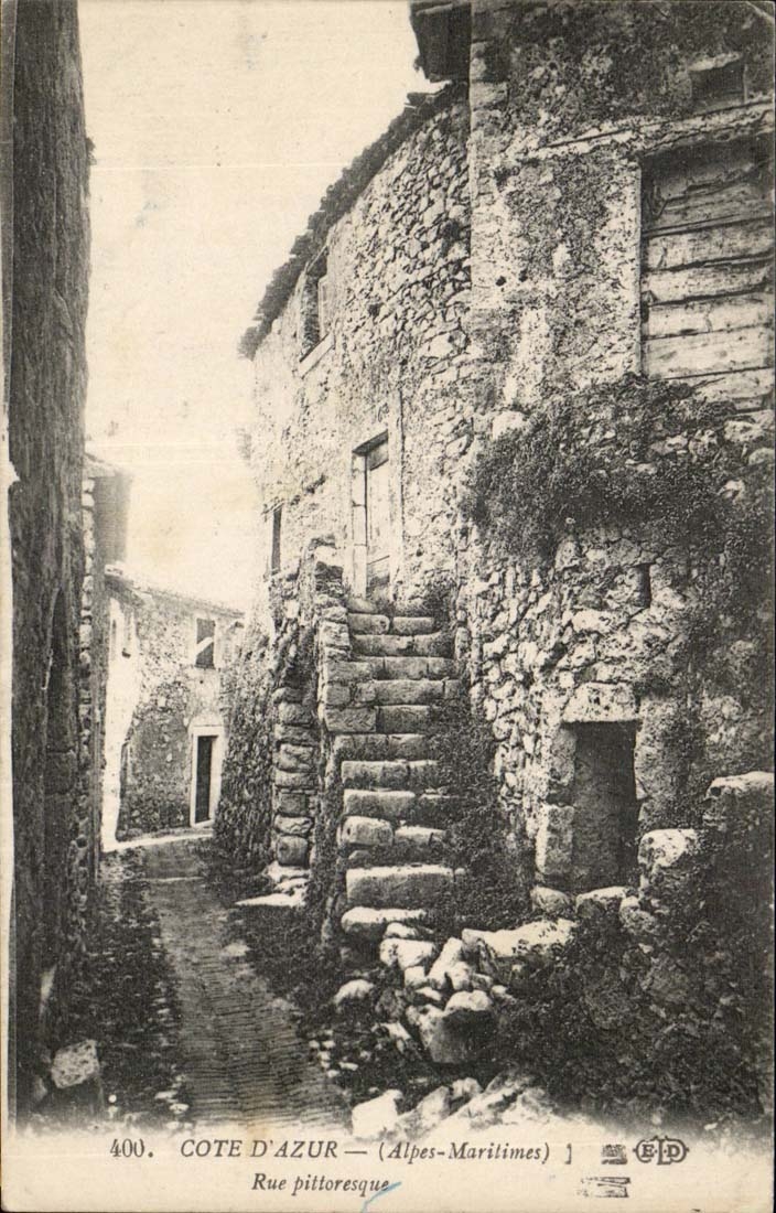 Malerische Azurblau CPA des Masses Rue