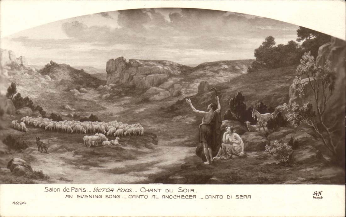 CPA Living room of Paris Victor Hugo Song of the evening (sheep)