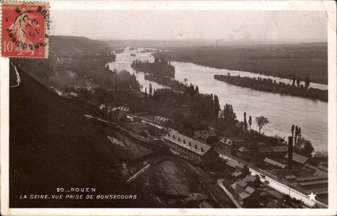 Rouen CPA the Seine Seen from of Bonsecours