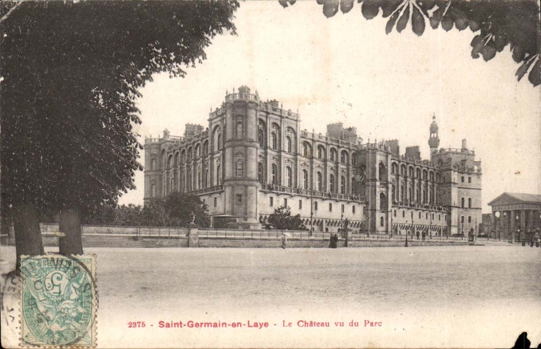 Saint Germain im Bush-Hammer CPA das Schloss gesehen vom Park