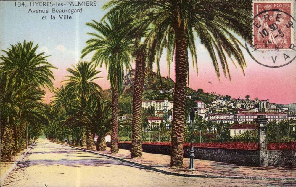 Hyeres Palmen CPA die Beauregard und die Stadt auftraten