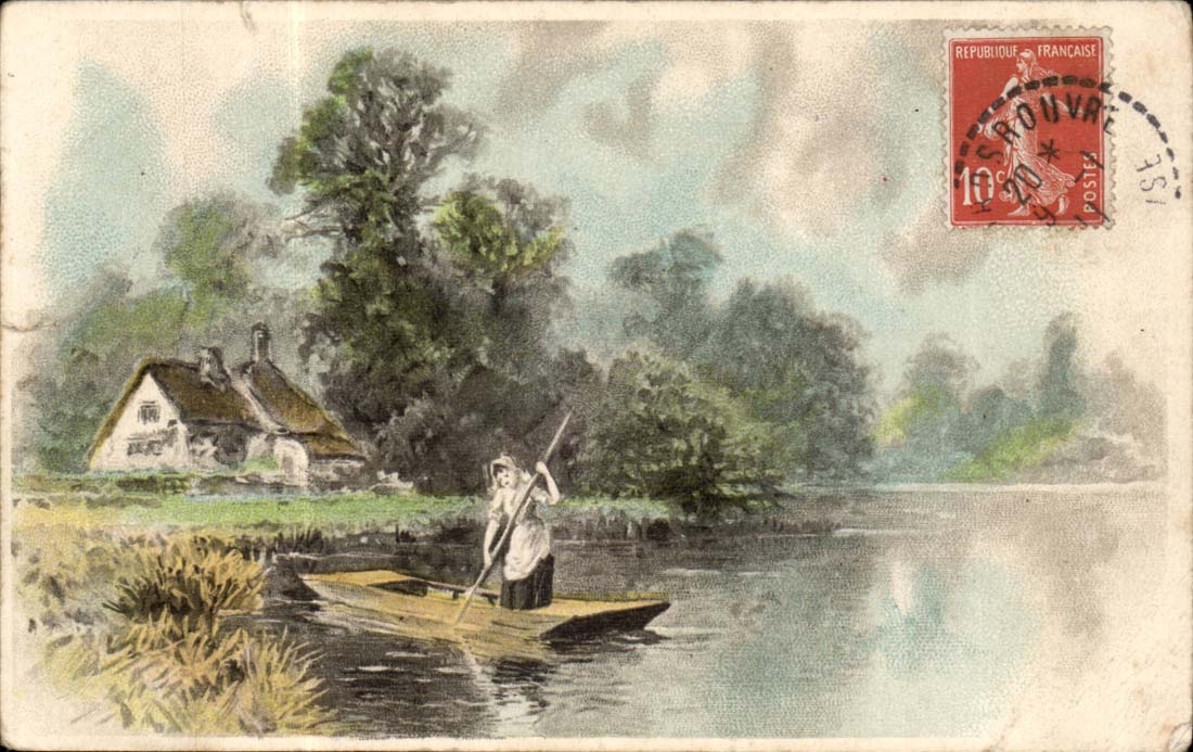 CPA Fantasy Woman and boat