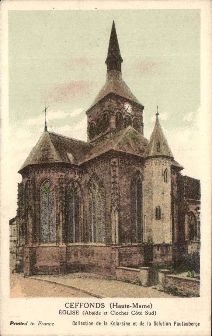 Ceffonds CPA Kirche (sudliches Teil des Apse und des Glockeaufsatzes)