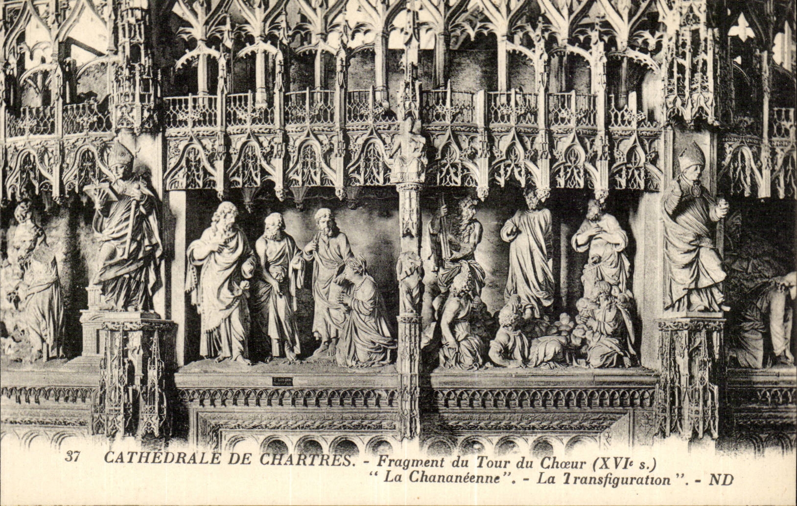 Chartres - Fragment of Tower of the chorus the chananeenne Transfiguration CPA