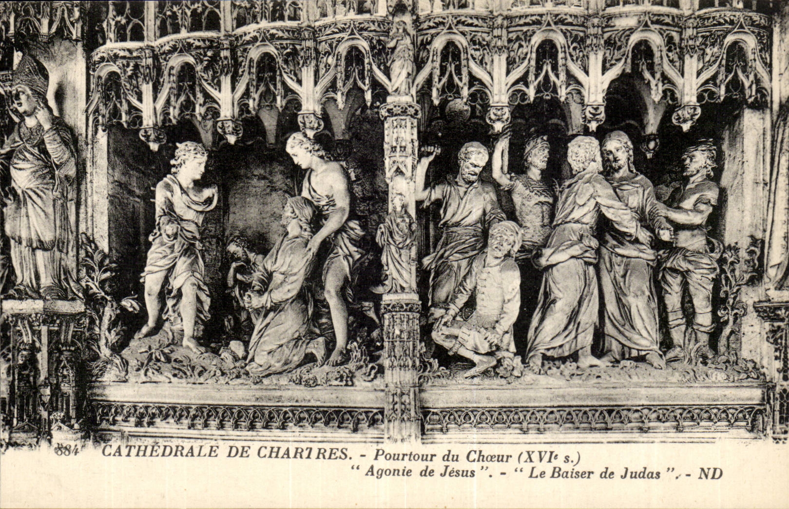 Chartres - Circumference of Chorus XVI century Anguish of Jesus CPA