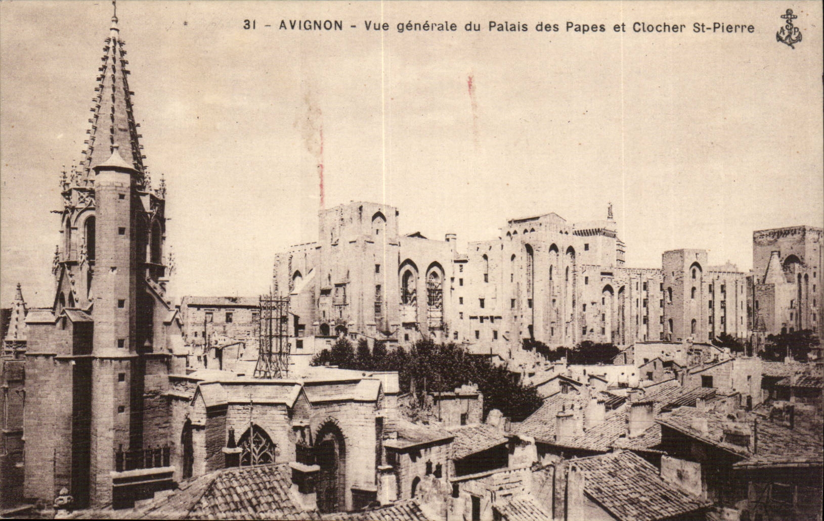 Ansicht Avignon-CPA des Gaumens der Papste und der Glockeaufsatz Str Pierre
