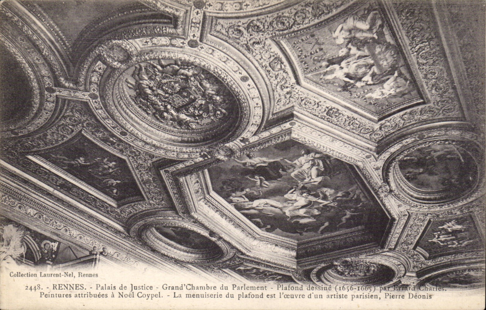 Rennes CPA Palais de justice Grand chambre du parlement dessine par Ernard Cahrles Noel Coypel