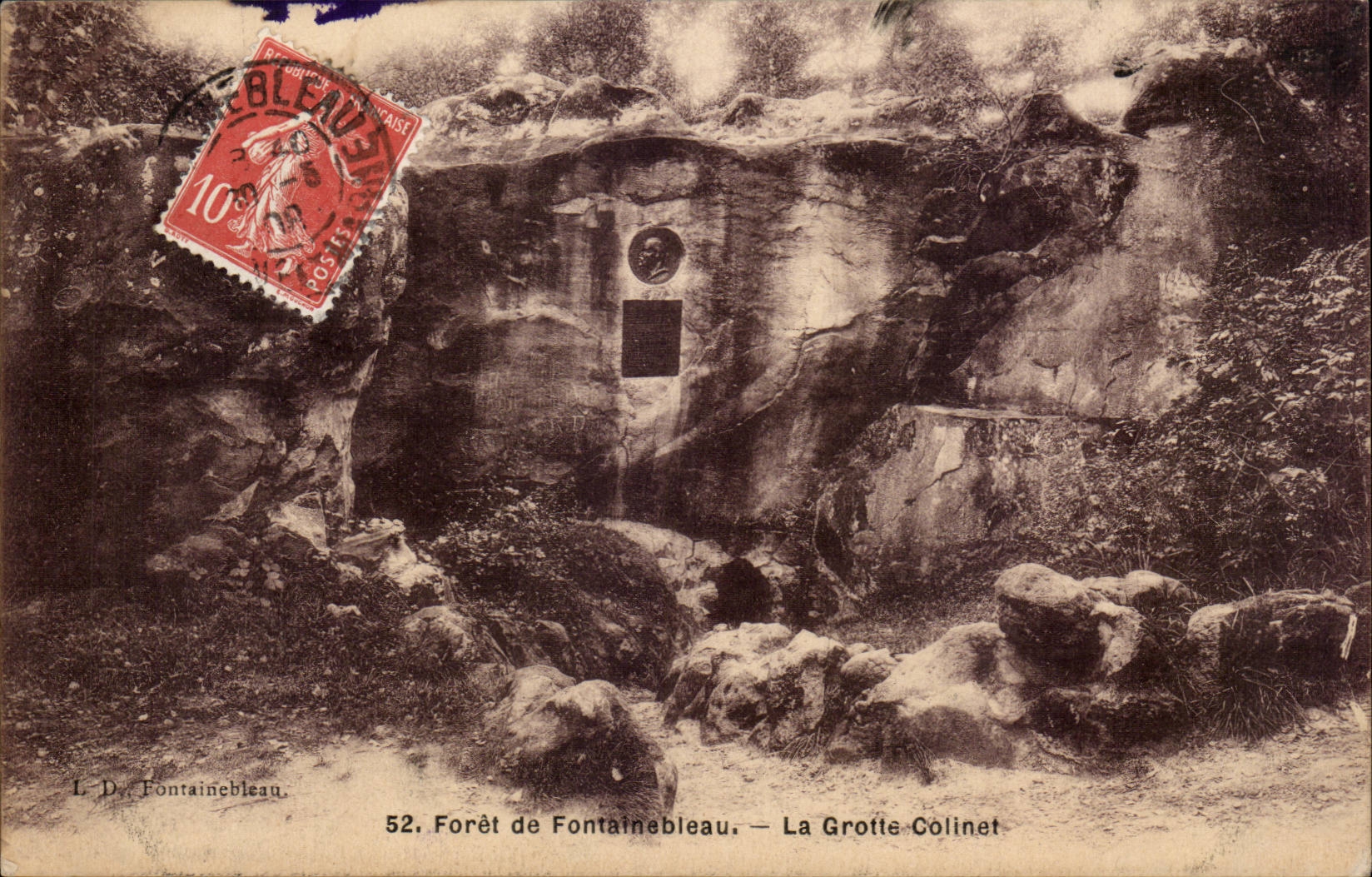 Drill of Fontainebleau CPA the Collinet cave