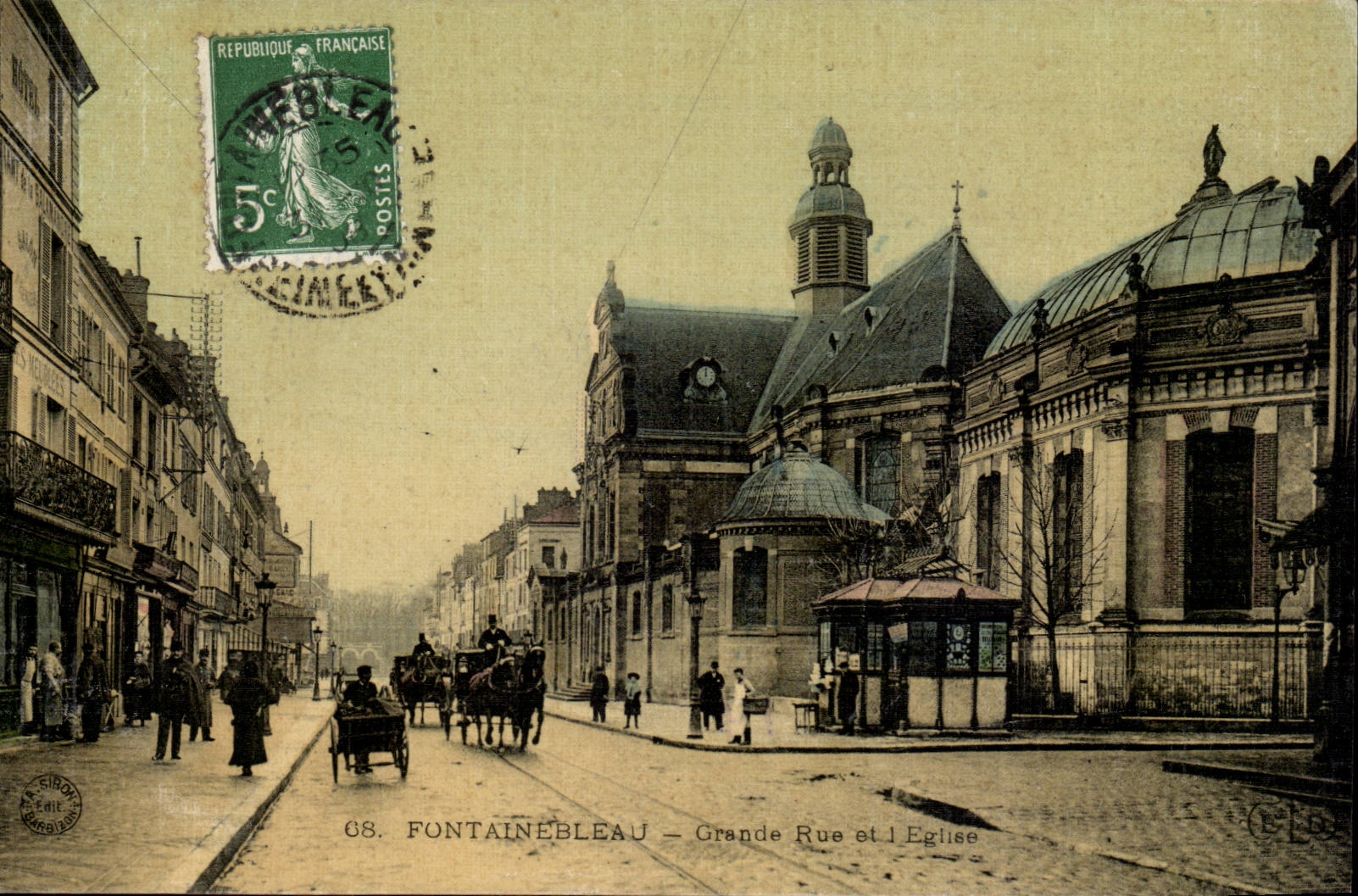 Fontainebleau CPA Main street and church (toilee)