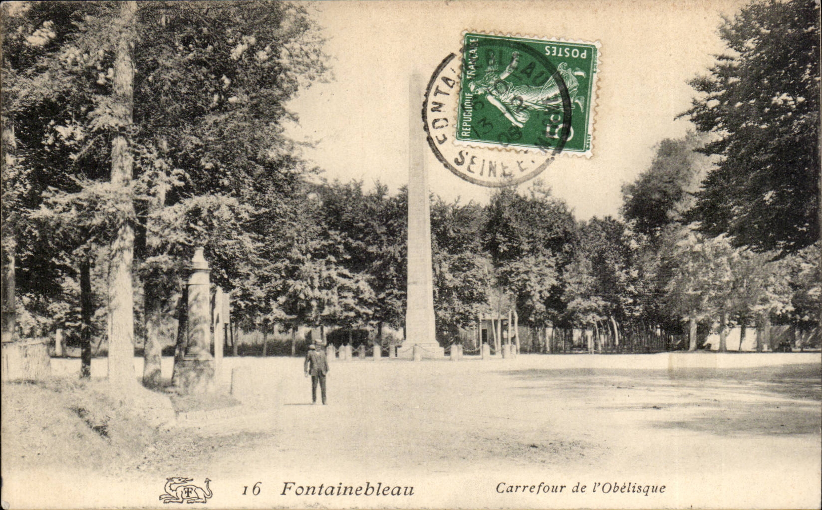 Fontainebleau CPA Crossroads of the obelisk