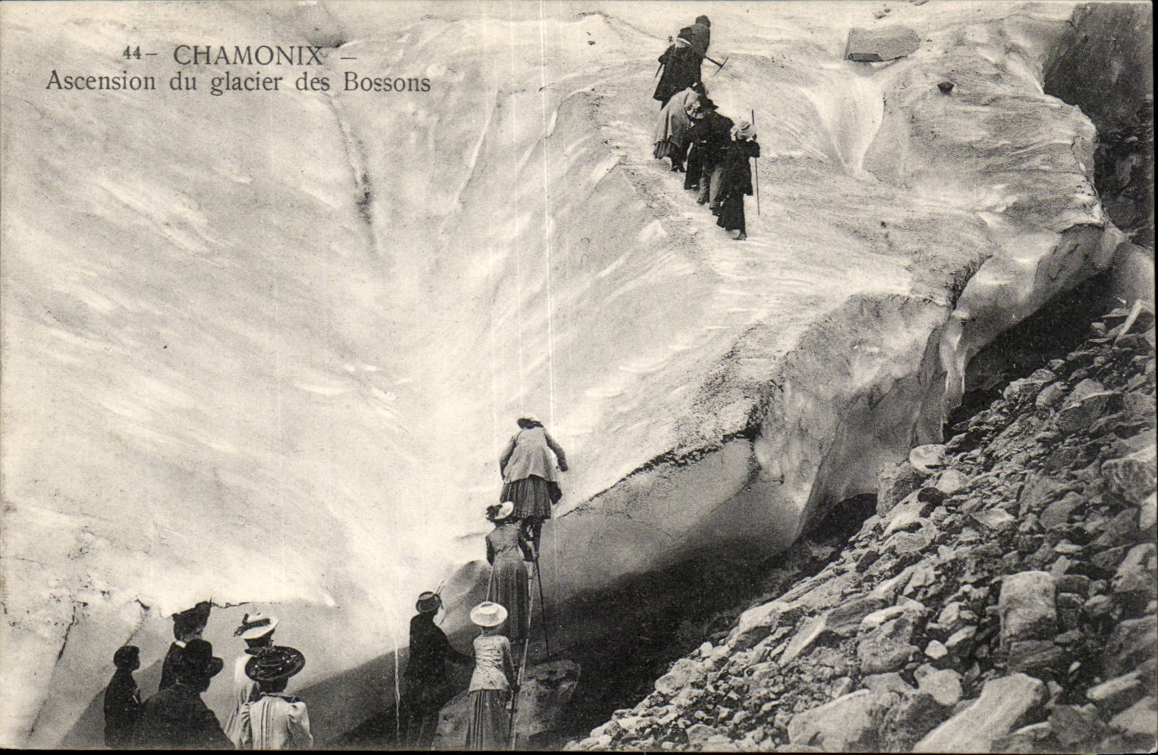 Chamonix CPA Ascension du glacier des Bossons (alpinisme)