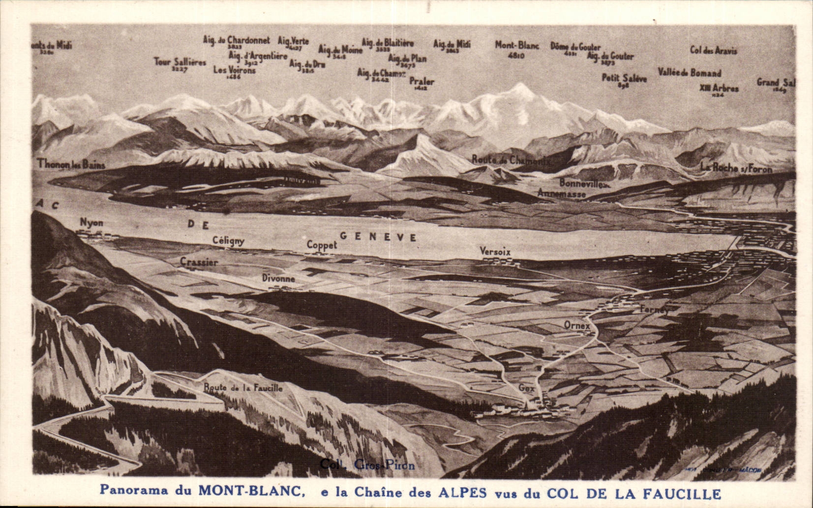 CPA Panorama of the Mont Blanc and the alpine range seen of the collar of the Sickle