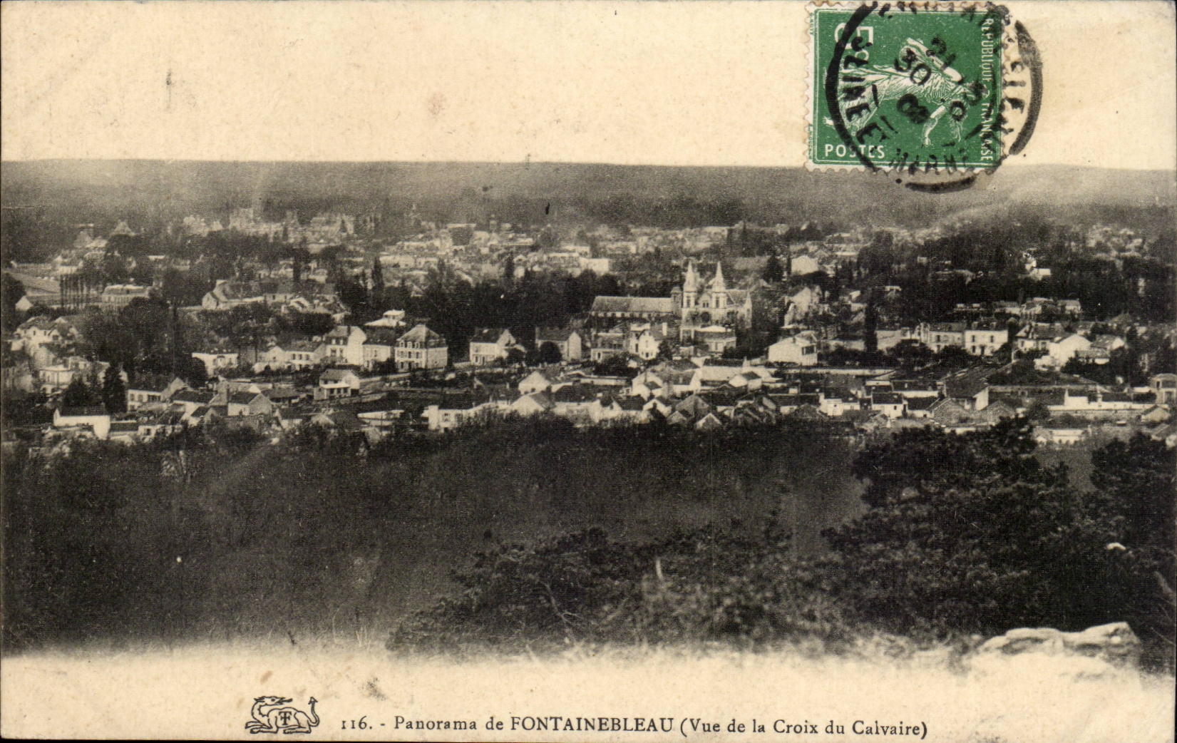 CPA Panorama of Fontainebleau (seen D ela Cross of the martyrdom)