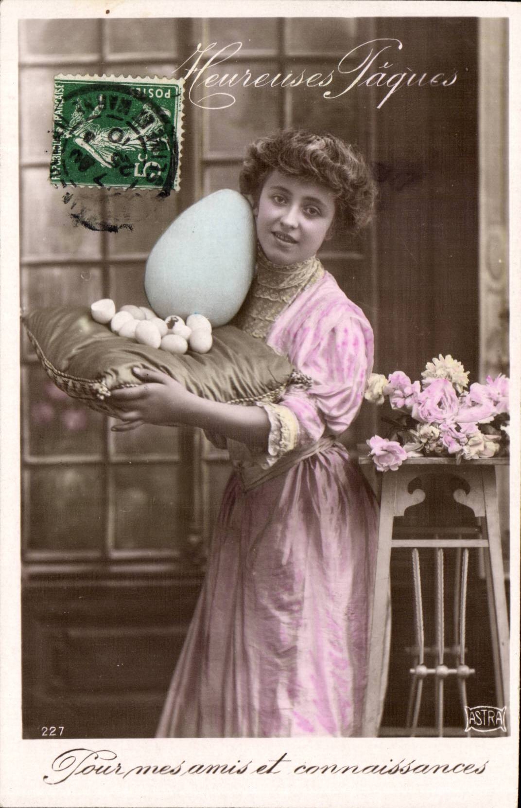 CPA Fantasy Happy Woman Easter For my friends and knowledge (Egg)