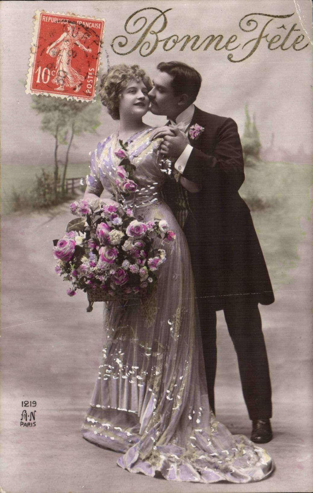 CPA Fantaisie Couple Bonne fete