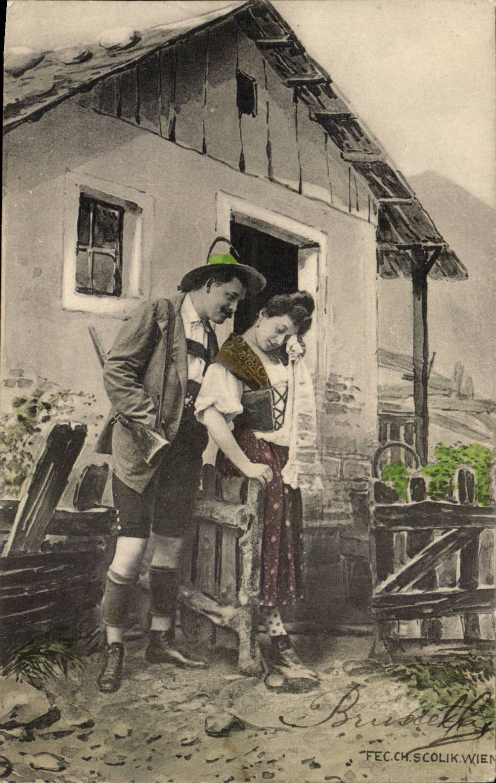 CPA Phantasie verbindet die Folklore Tirol-osterreich osterreich