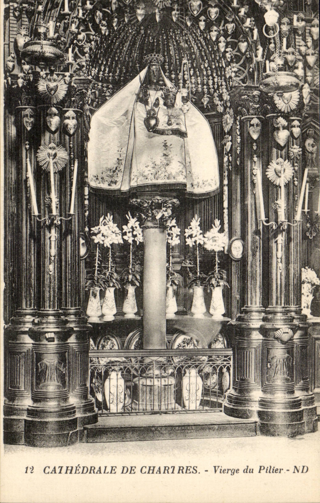 Virgin Chartres CPA Cathedral of the pillar