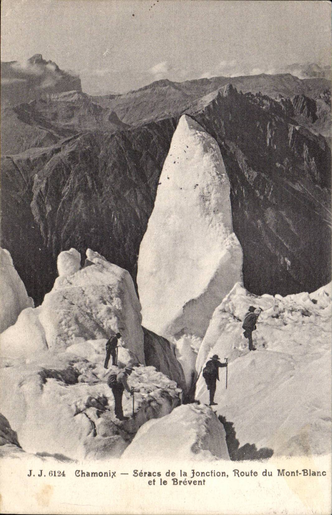 Chamonix CPA Seracs de la jonction Route du Mont Blanc et le Brevent