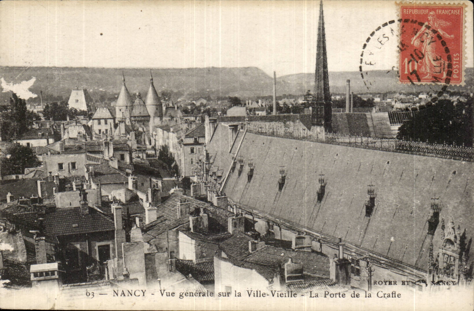 Nancy - Vue Generale sur la Vile Vieille la Porte de la Crafle - CPA