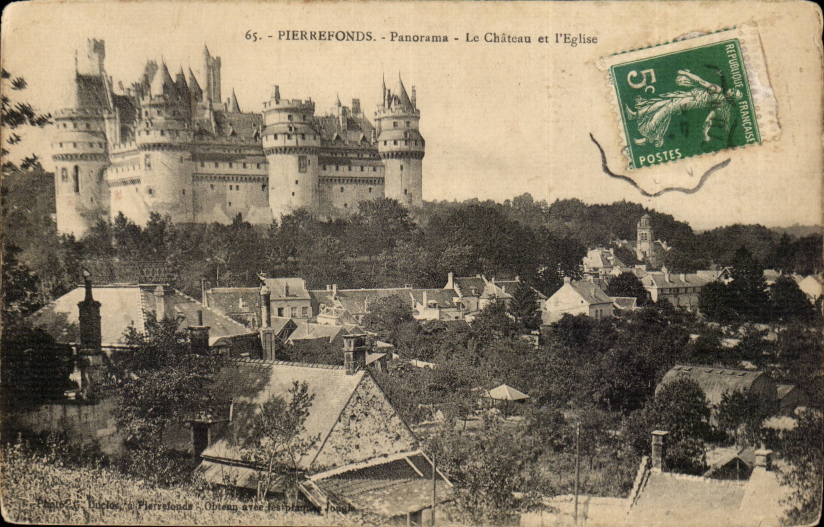 Fontainebleau CPA Panorama the castle and the church