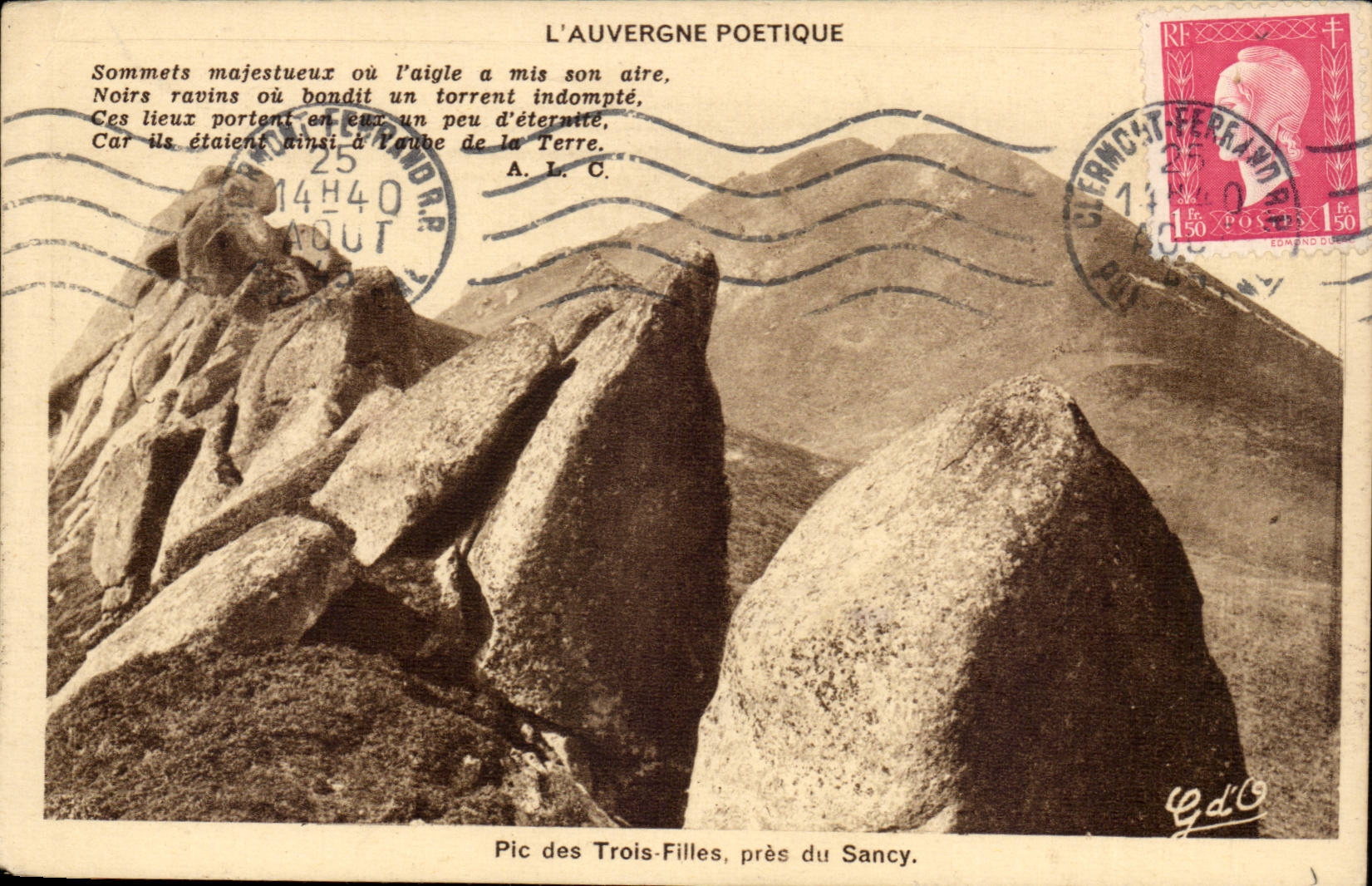 CPA Auvergne Peak of the Three girls close to SAncy