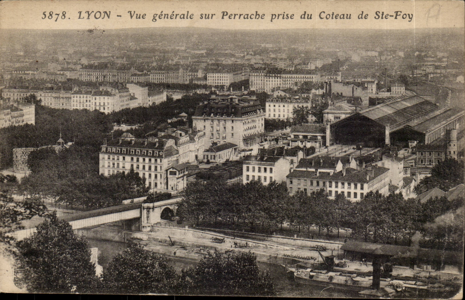 Lyon CPA View on Perrache taken of the slope of co Foy