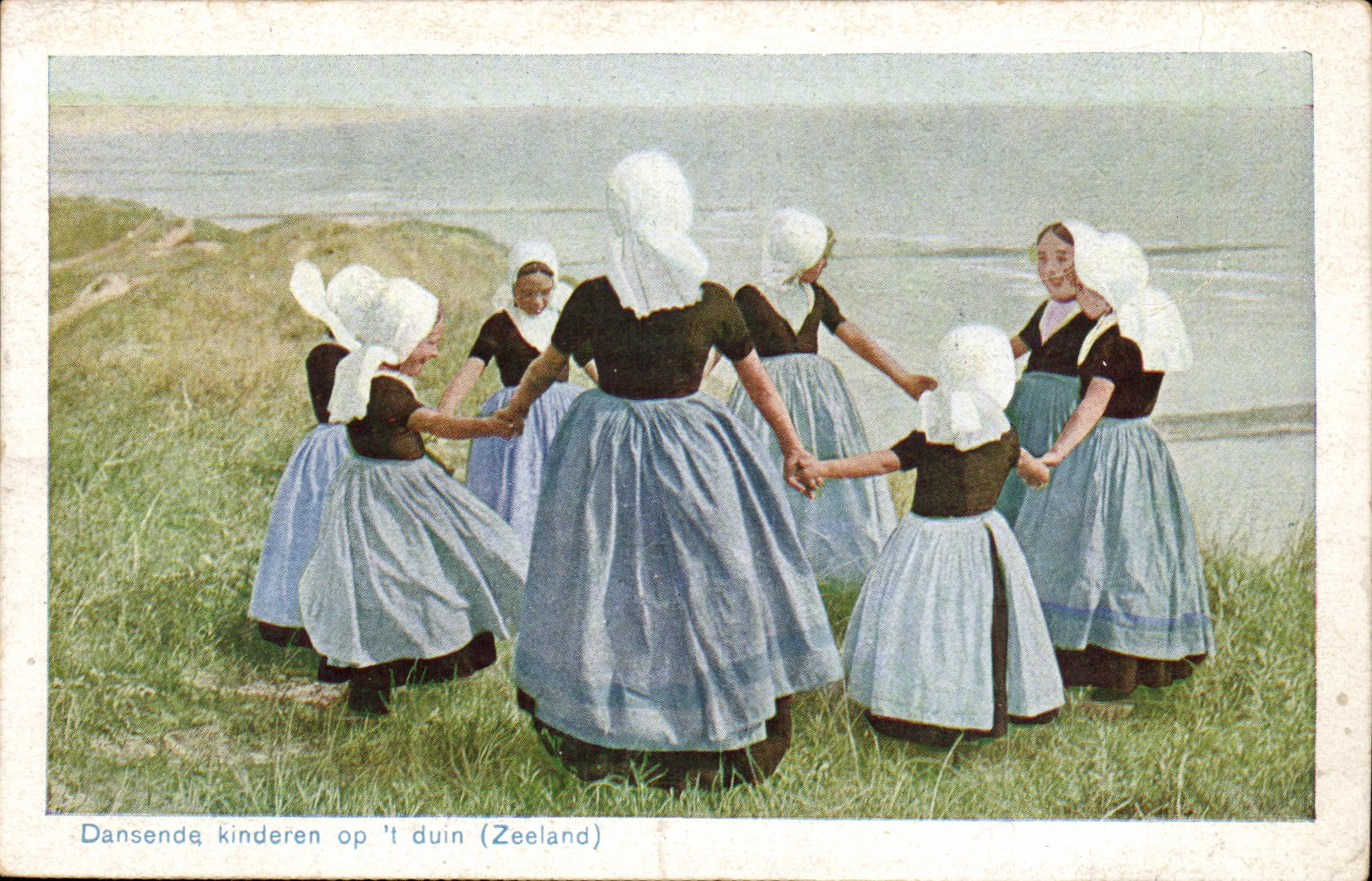 CPA Fantasy Dansende kinderen COp T duin (Zeeland) (women and dance)