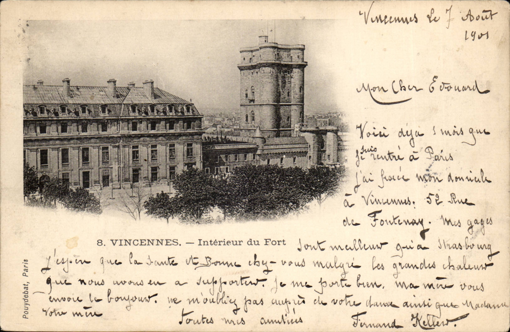 Interior Vincennes CPA of the fort