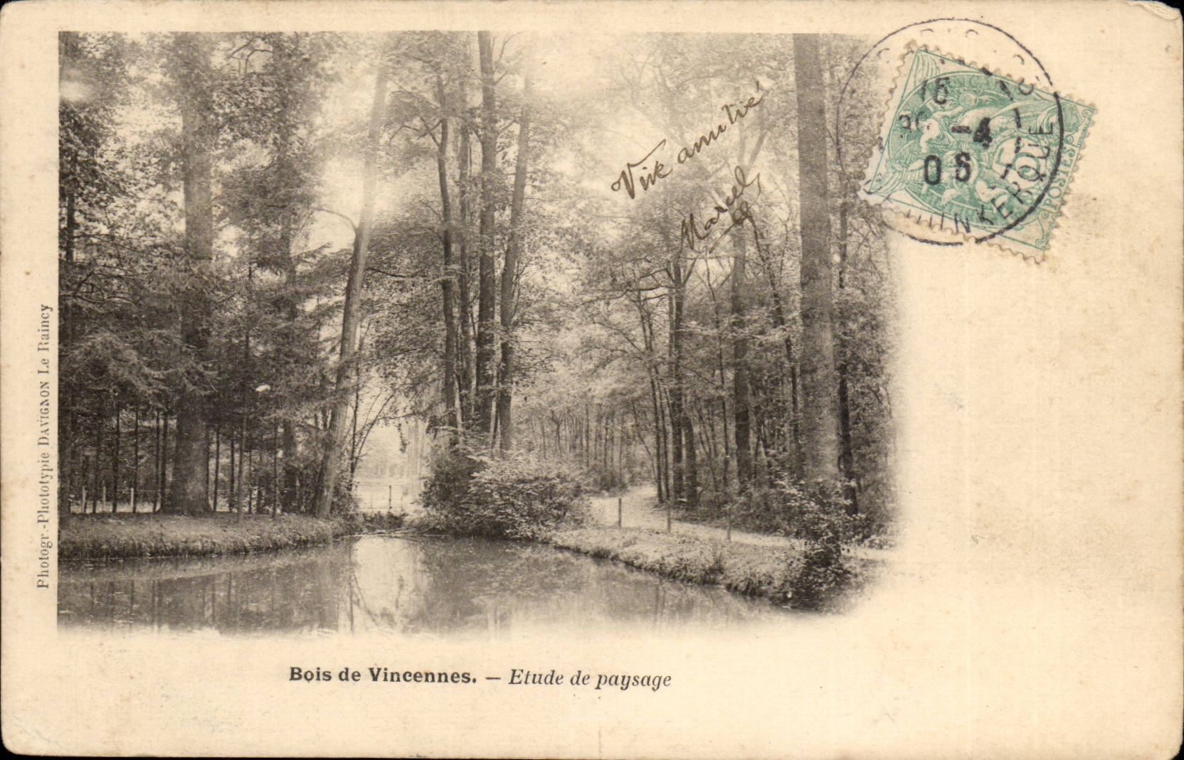 Vincennes CPA Wood Details of landscape