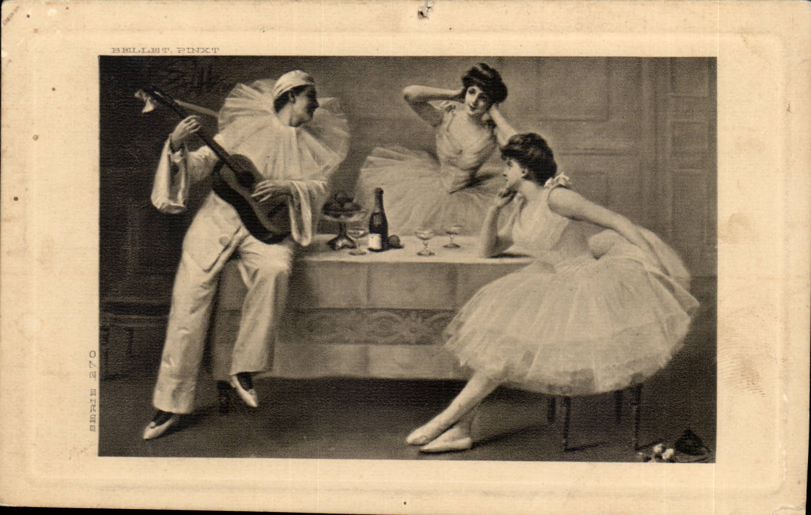 CPA Harlequin and dancers