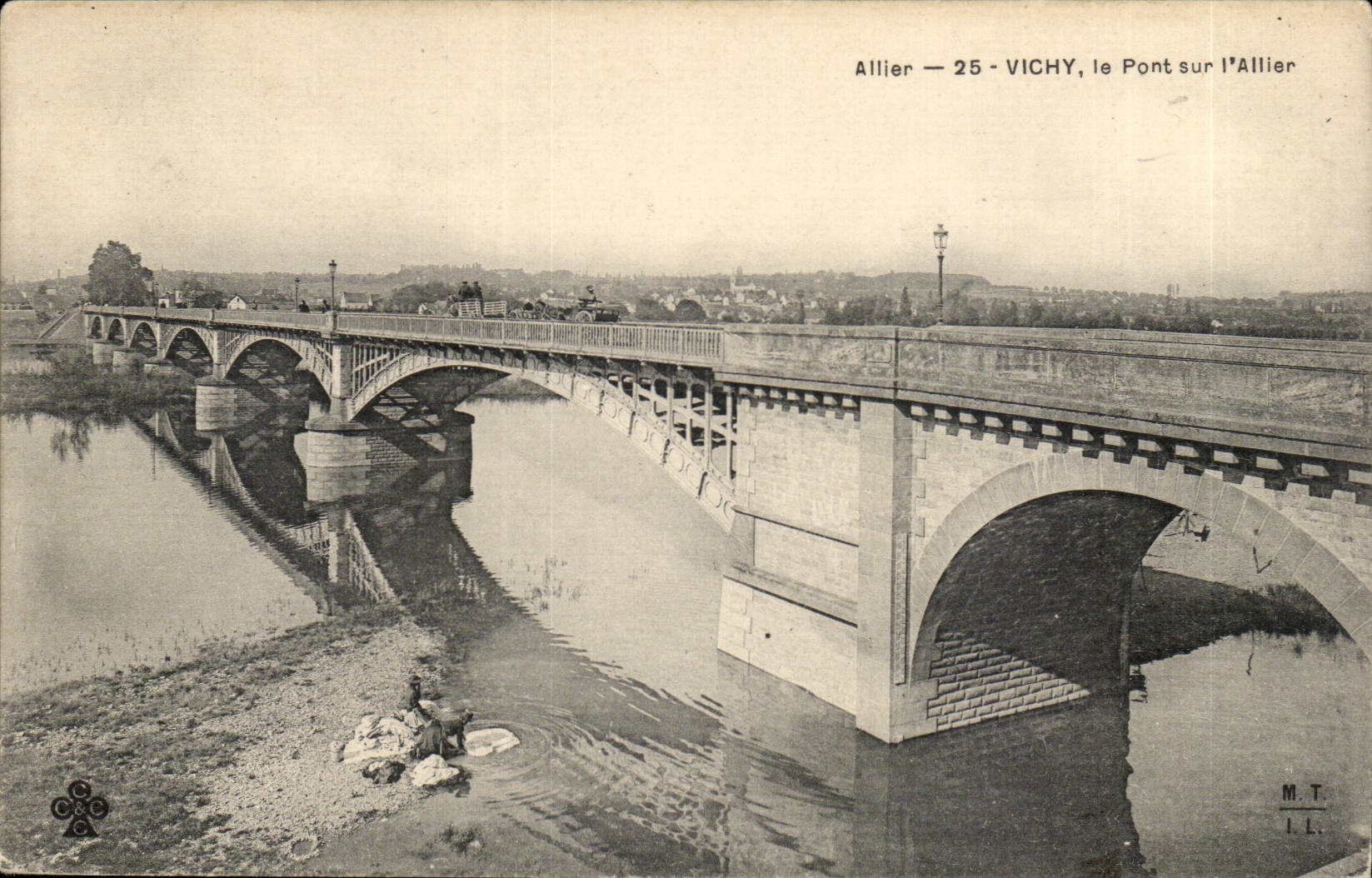 Vichy CPA the bridge on combining it (lavender fields)