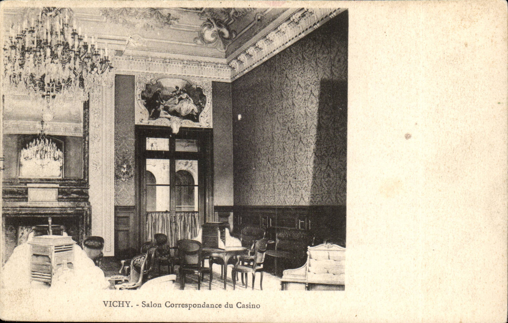 Vichy CPA Living room Correspondence of the casino