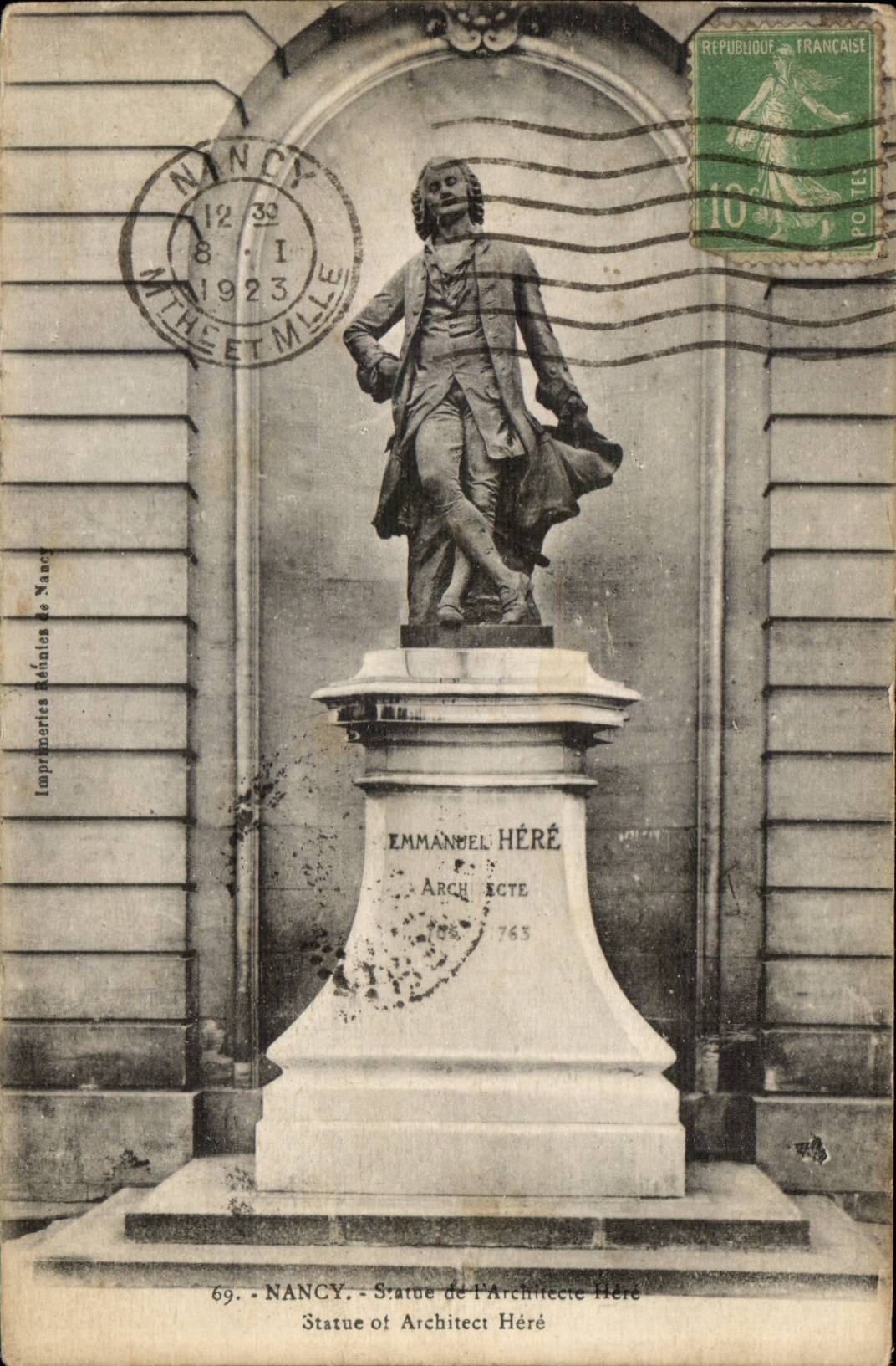 Nancy CPA Statue de l'architecte Here 