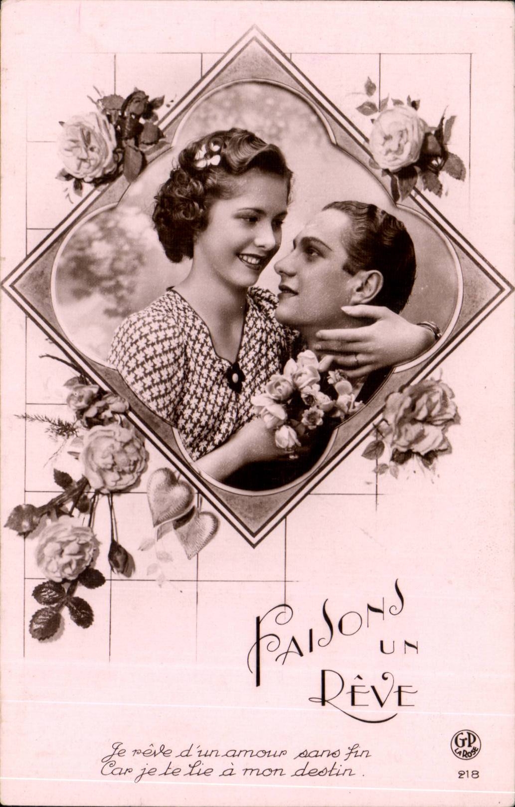 Fantaisie - Couple - Faisons un Reve - CPA 