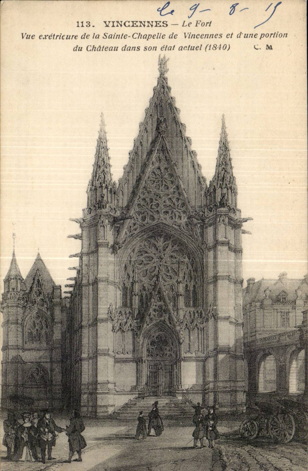 Vincennes - Fort the Seen external one of Sainte the Vault of Vicennes and a portion of Castle CPA