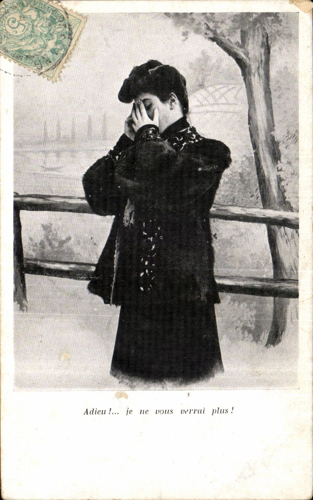 Fantasy - Woman - Good-bye I will not see you any more - Weeping woman - CPA