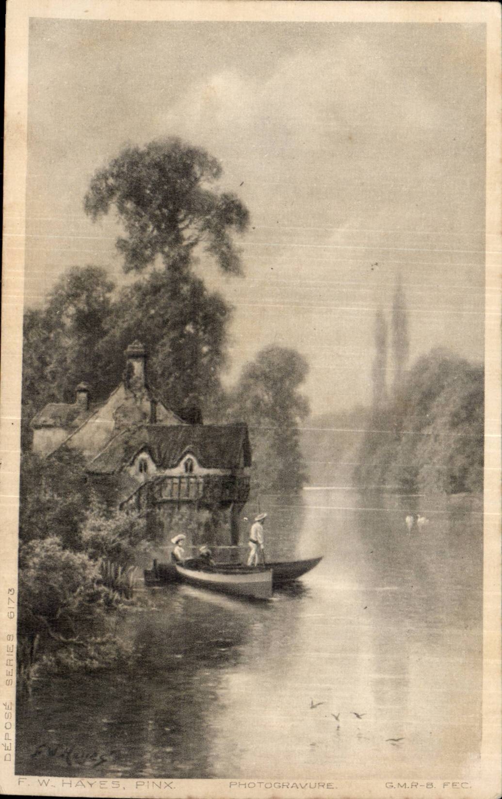 Boat - picturesque sight - CPA