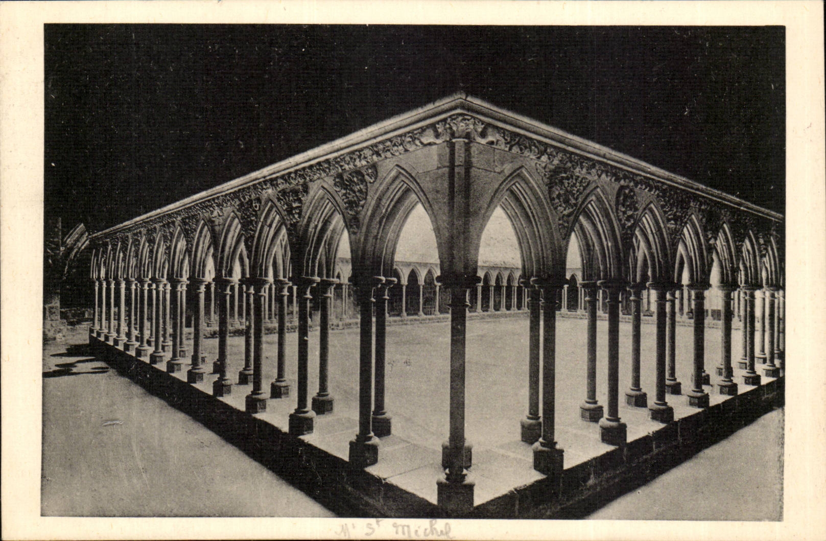 Mont Saint Michel CPA the cloister