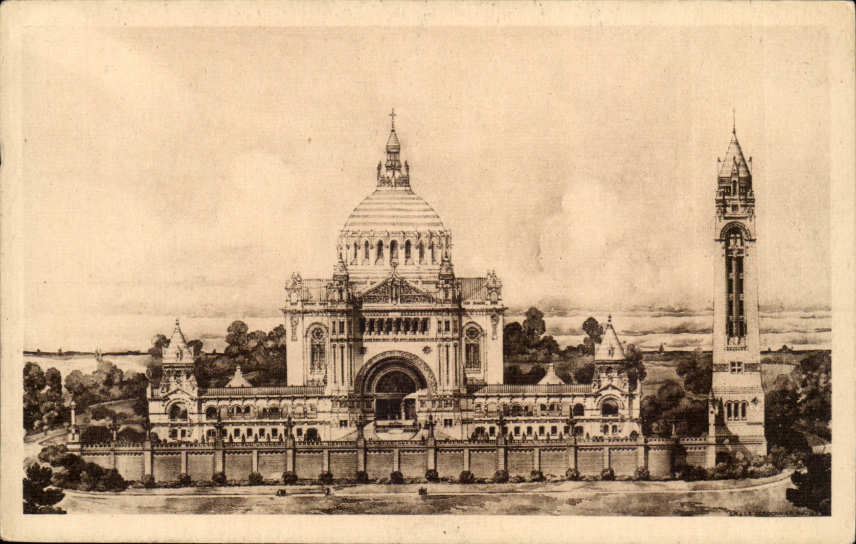 CPA die Basilika der Lisieux Ansicht des Projektes