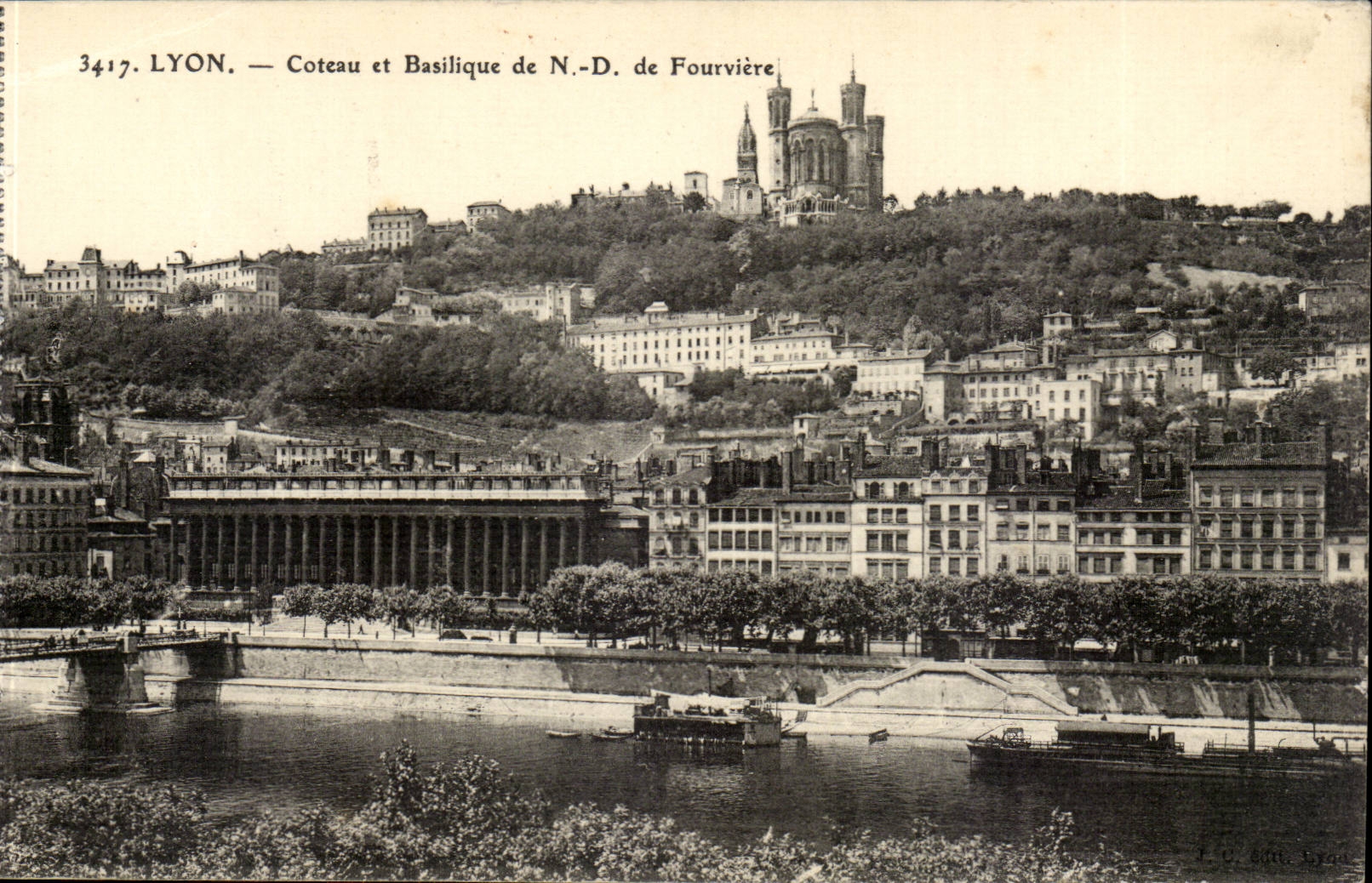Lyon CPA Slope and ND basilica of Fourviere