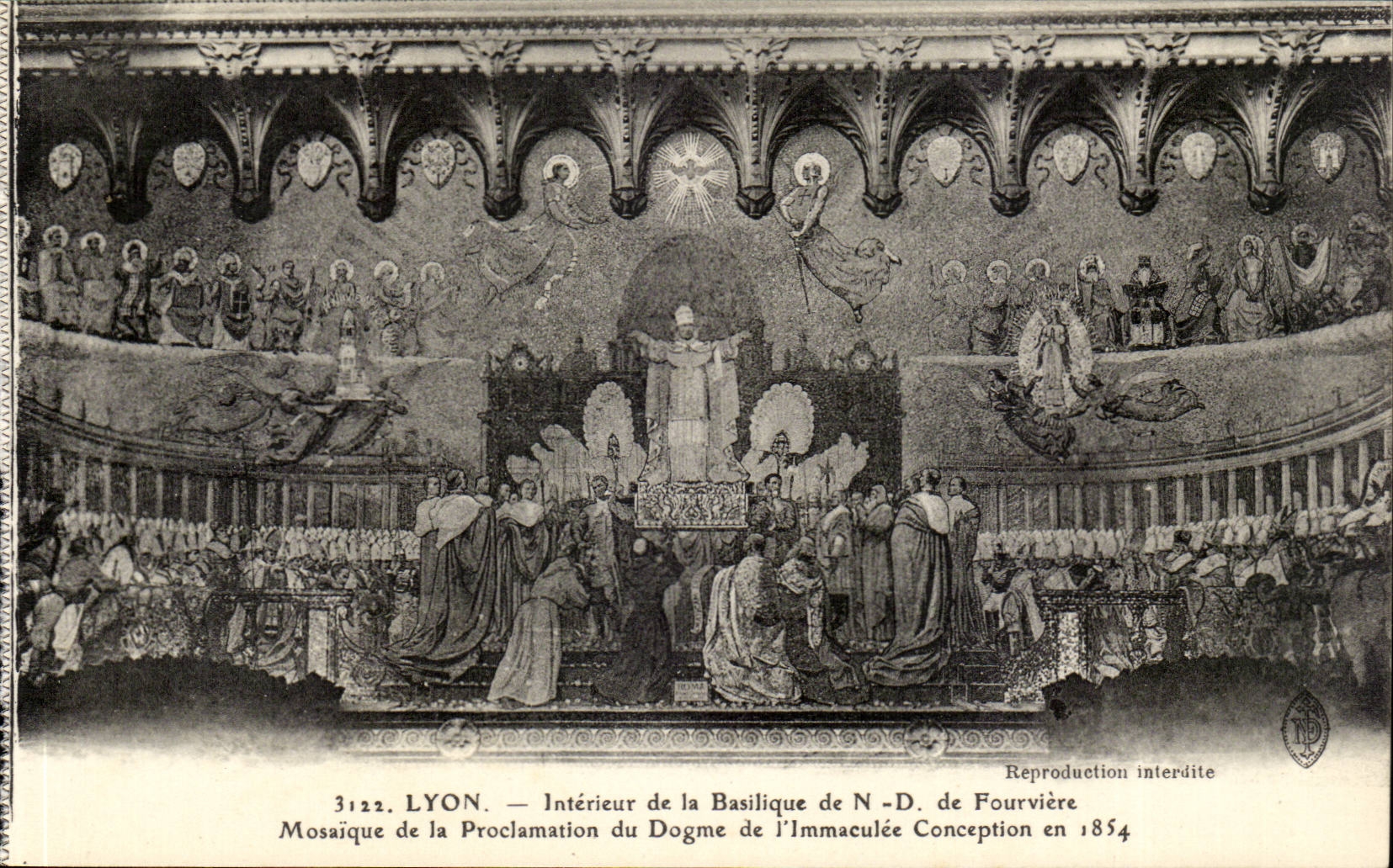 Interior Lyon CPA of the Mosaic basilica ND of fourviere of the proclamation of the dogma Design in 1854