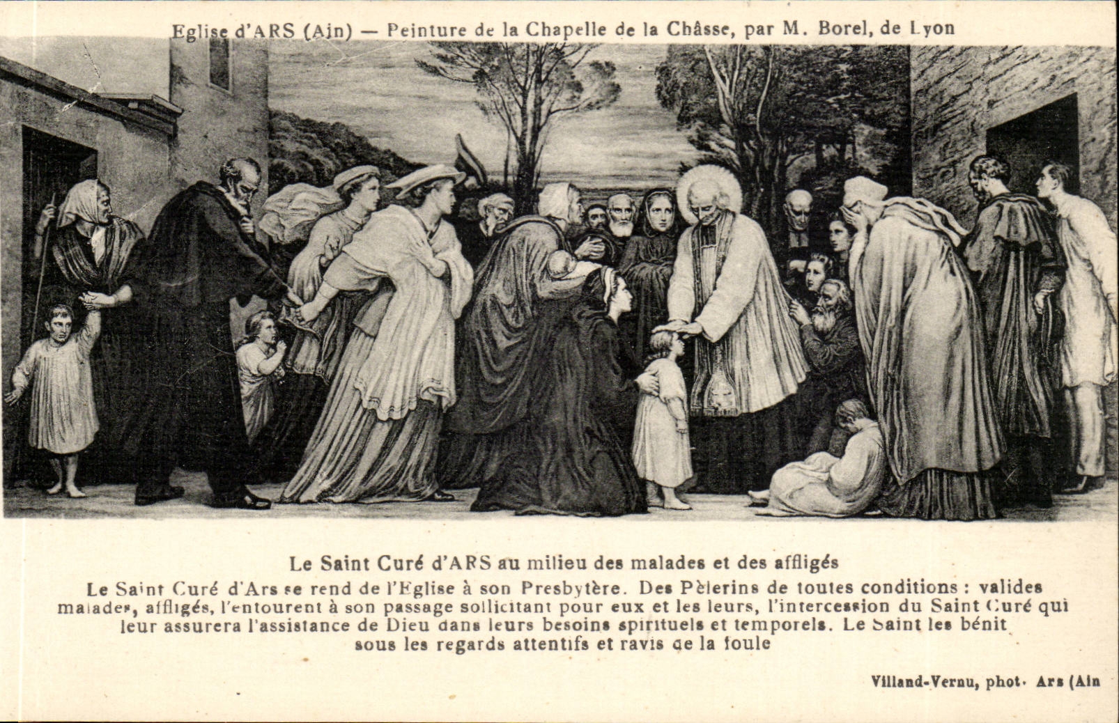 CPA Eglise of ars Peinture of the vault of hunting by Mr Borel Cleans in the middle of the patients