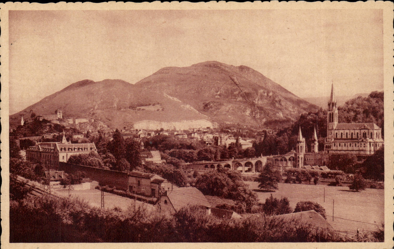 Lourdes CPA the basilica and the strong castle