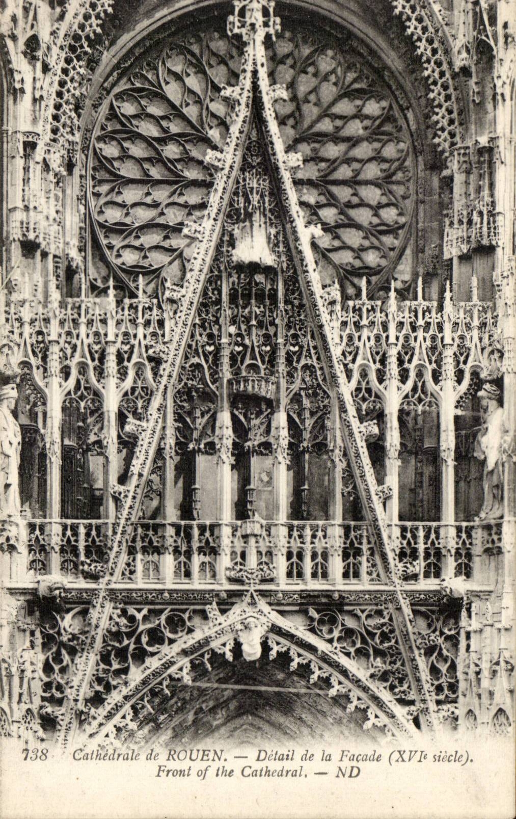 Rouen CPA Cathedral Detail of the frontage